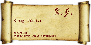 Krug Júlia névjegykártya